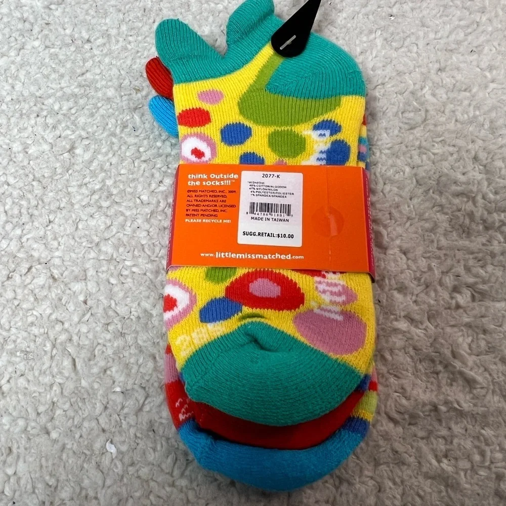 Little Miss Matched Colorful Sporty Socks Shoe Liners for Kids